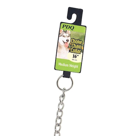 Pdq PDQ Silver Steel Dog Choke Chain Collar Medium 12916